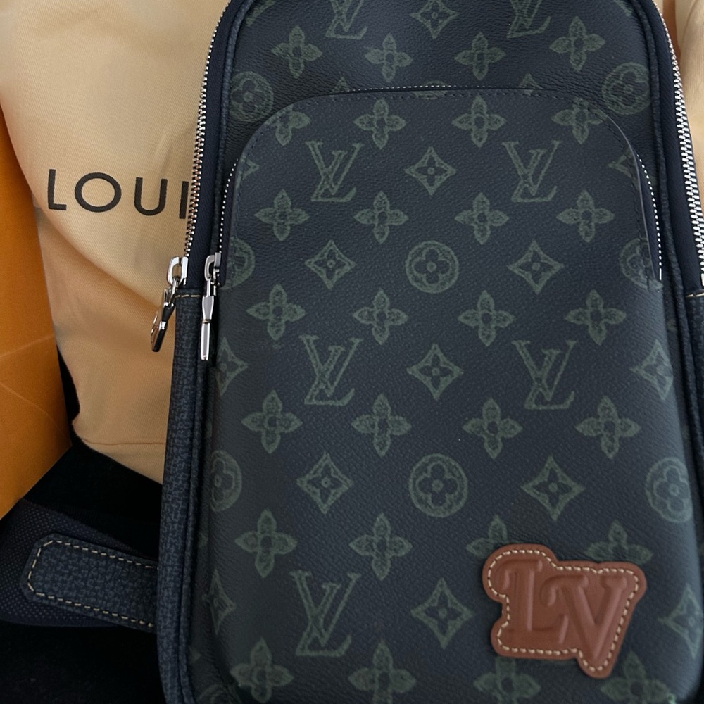 Louis Vuitton Danube LV Monogram Black and Green Sling Bag